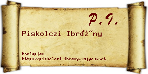 Piskolczi Ibrány névjegykártya
